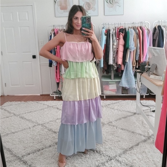 Olivia Rubin Tiered Multicolor Maxi Dress - Picture 9 of 12